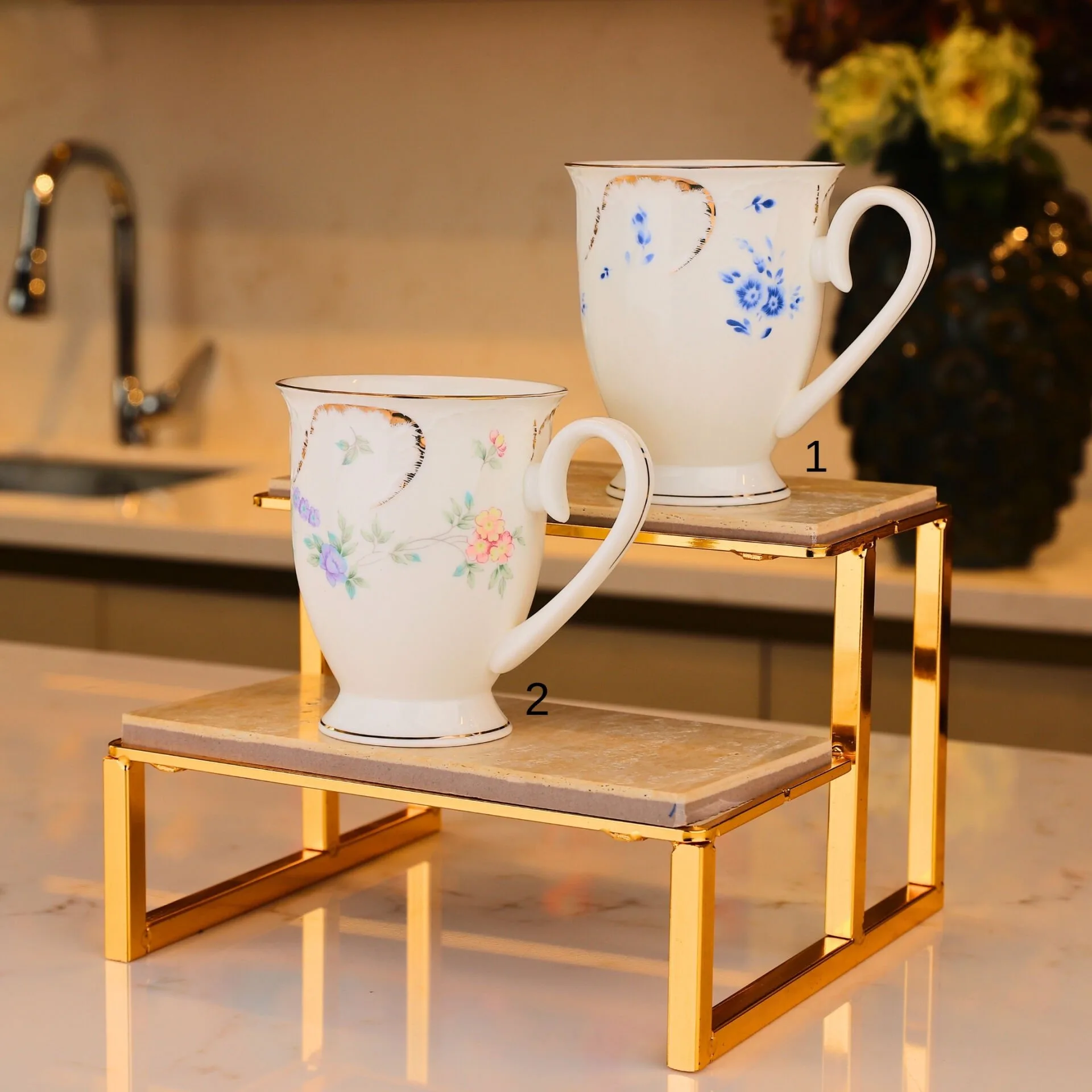 1 ADET GOLD DESENLİ PORSELEN KUPA (MODEL SEÇİNİZ)