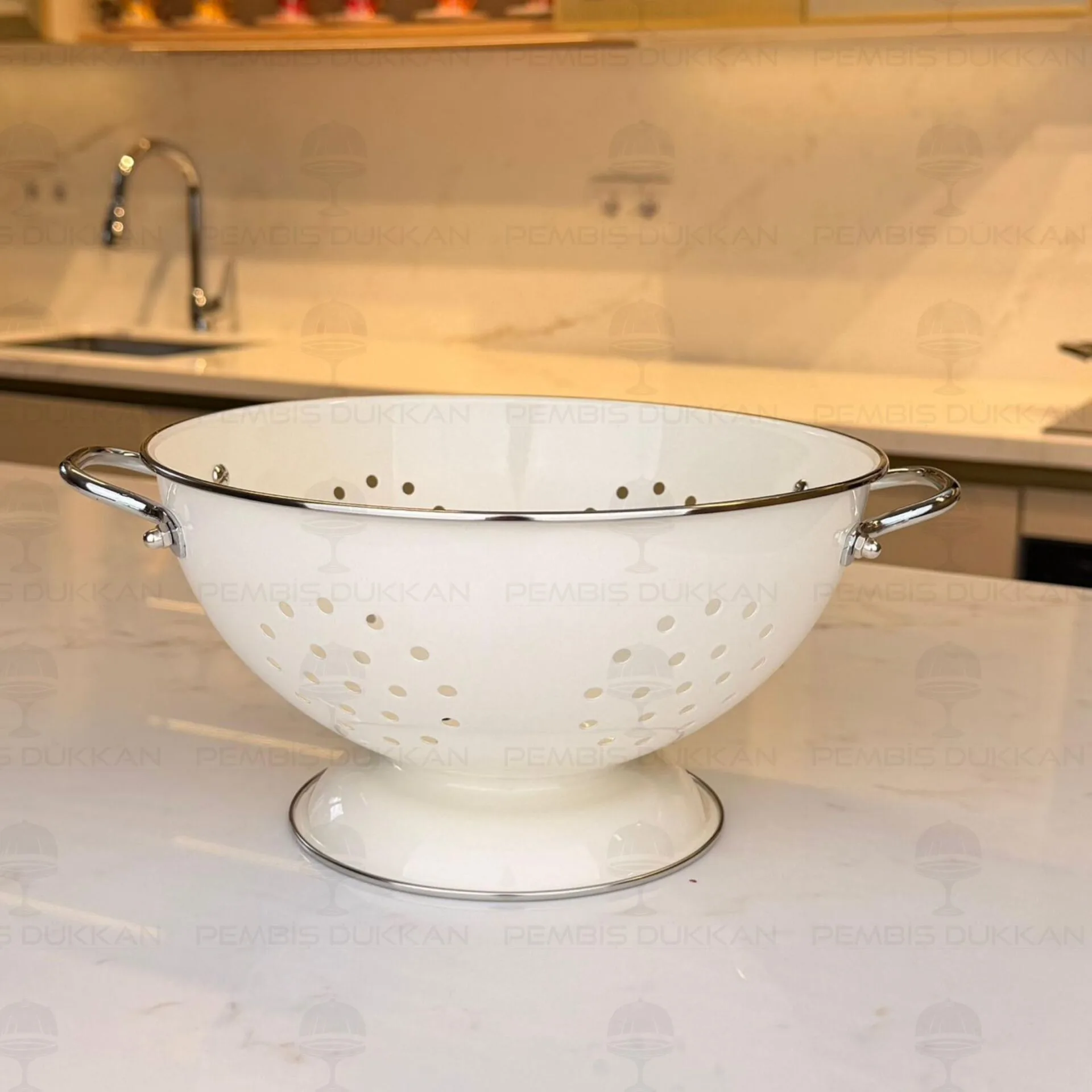 22CM AYAKLI YUVARLAK, ÇELİK SÜZGEÇ (8B96)