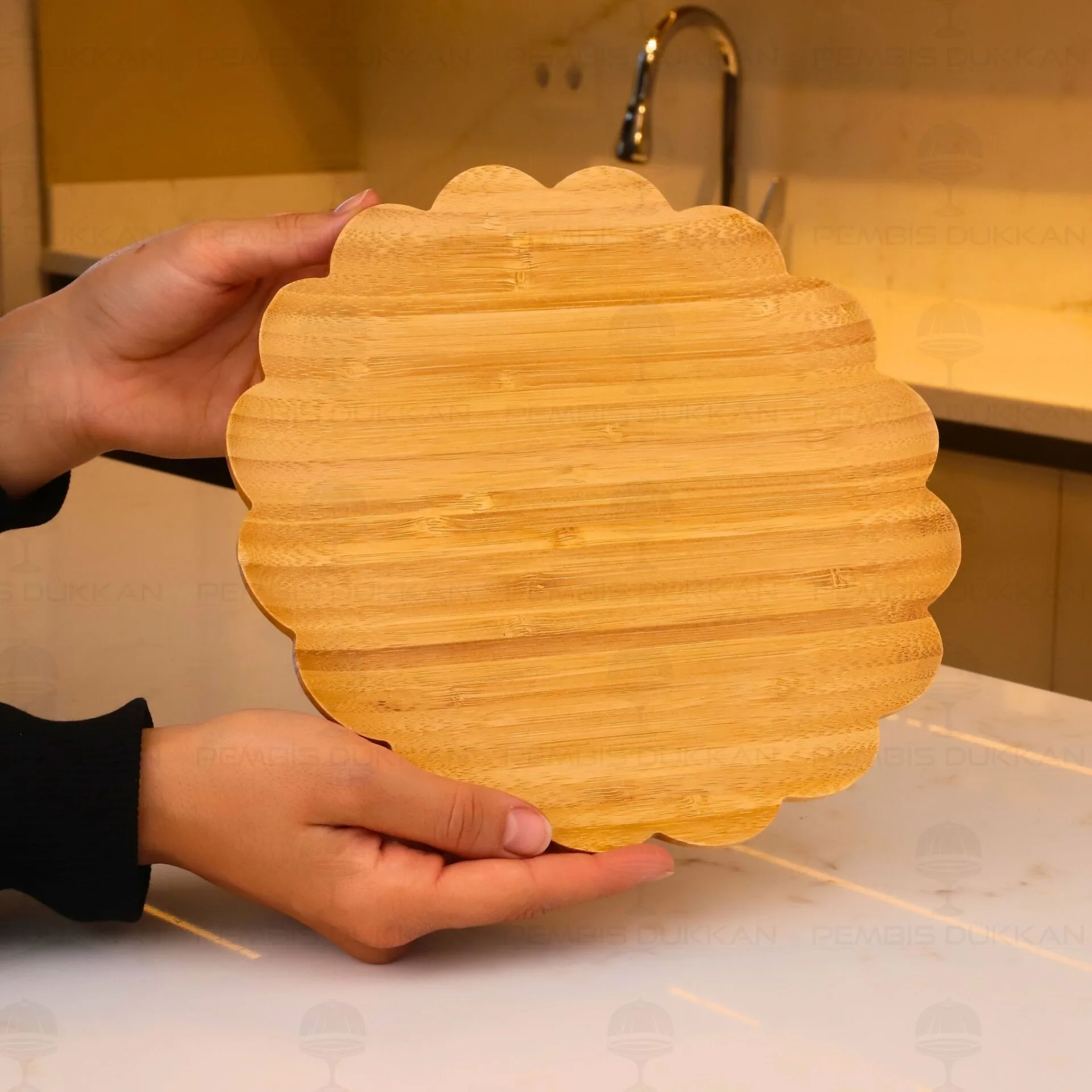 24CM YUVARLAK BAMBU PAPATYA TABAK (1614)