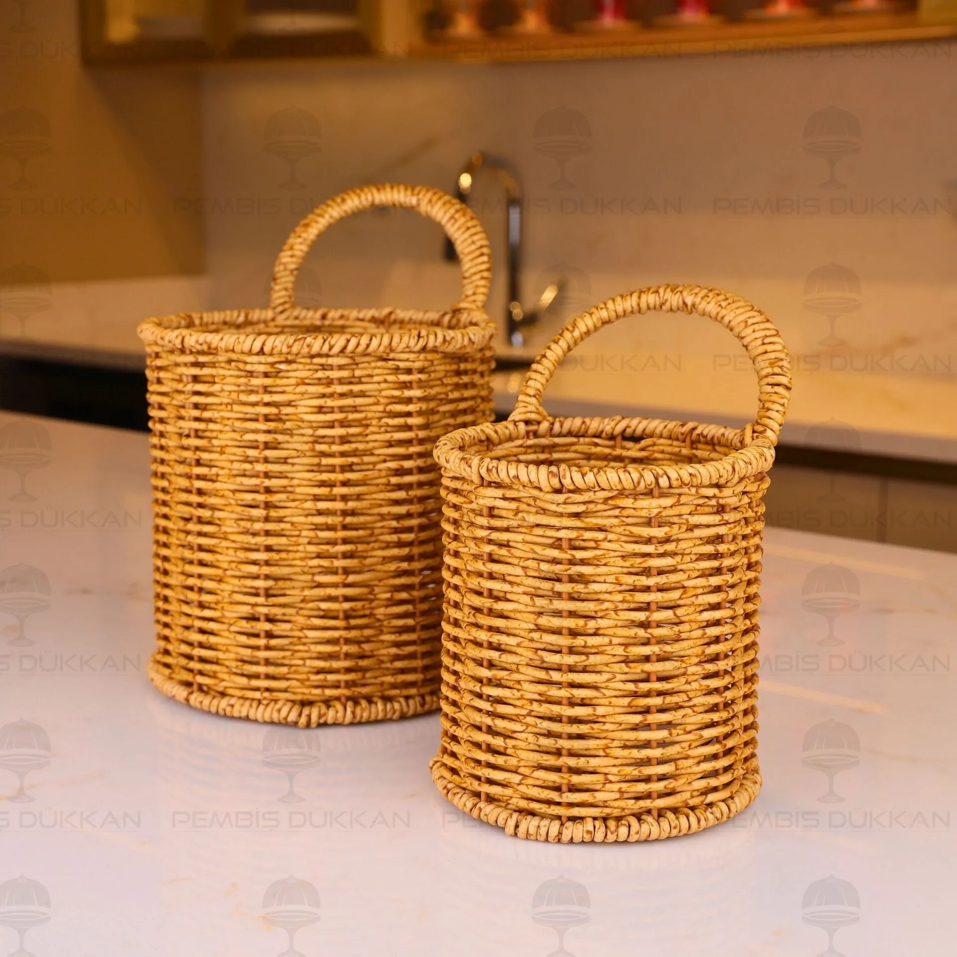 2Lİ RATTAN  ASKILI KÜÇÜK SEPET (1531)