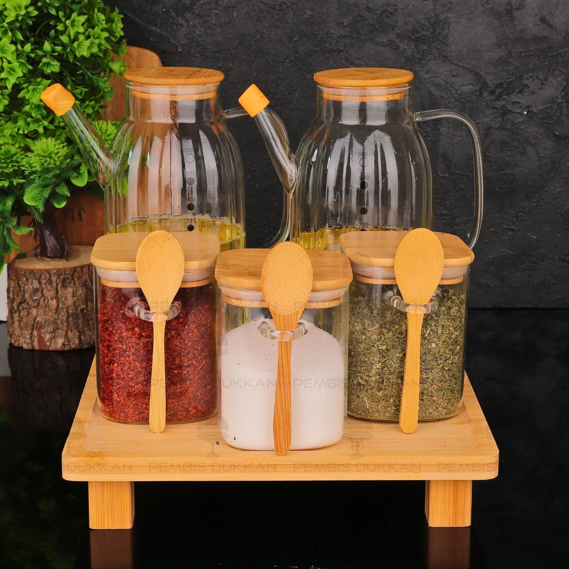5Lİ KARE STANDLI, OCAK YANI YAĞDANLIK KOMBİN SET NO13