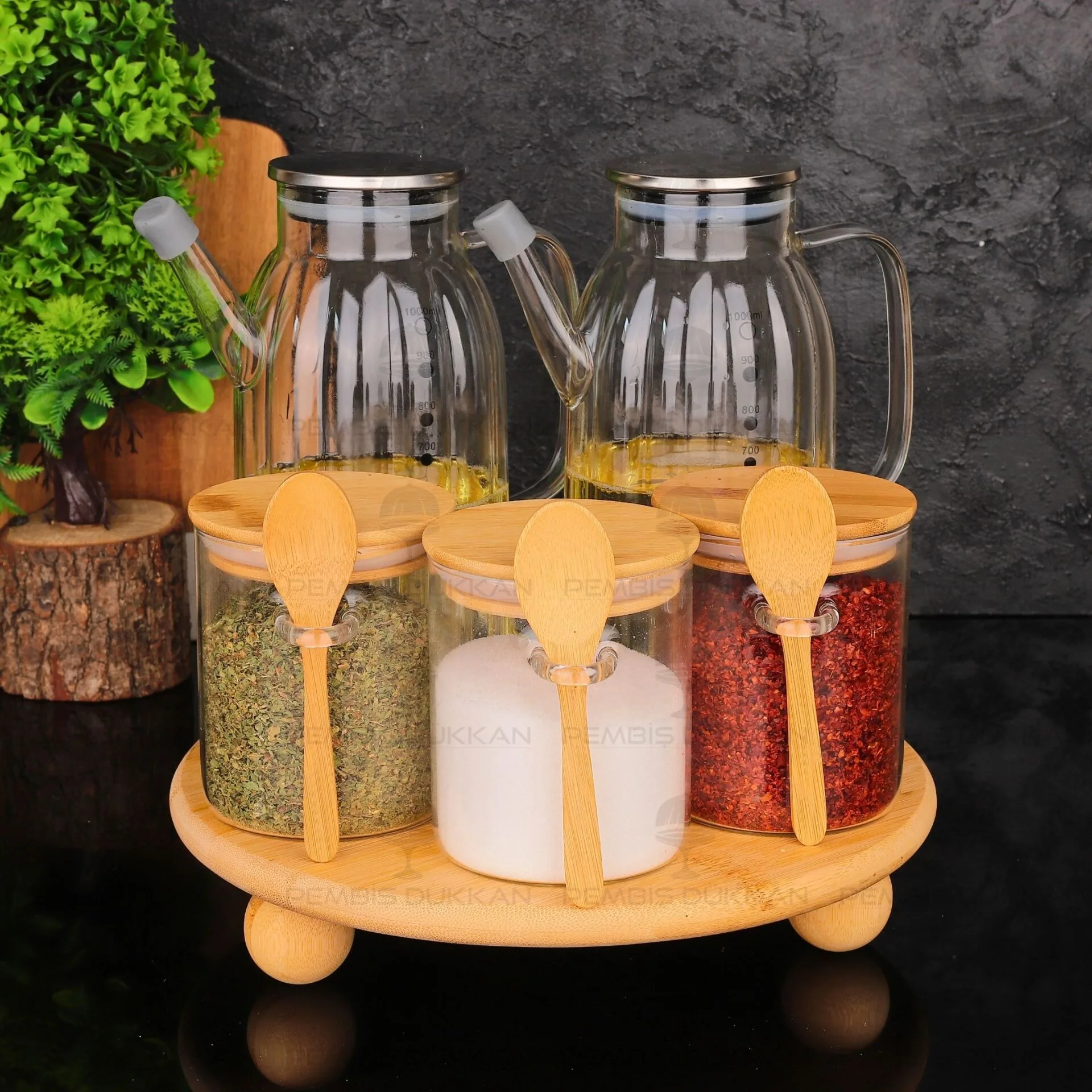 5Lİ YUVARLAK STANDLI, OCAK YANI YAĞDANLIK KOMBİN SET NO6