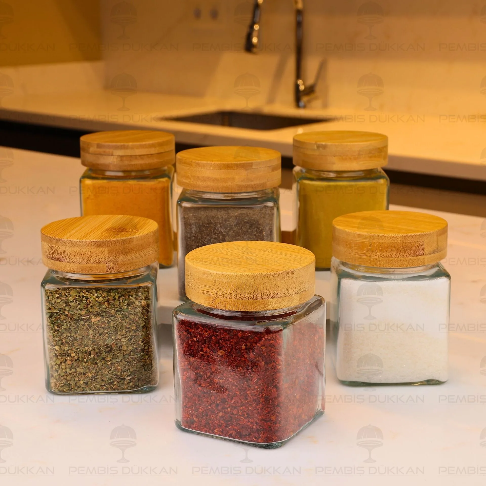 6LI BOHEM BAMBU KAPAKLI BAHARATLIK SET (7119100)