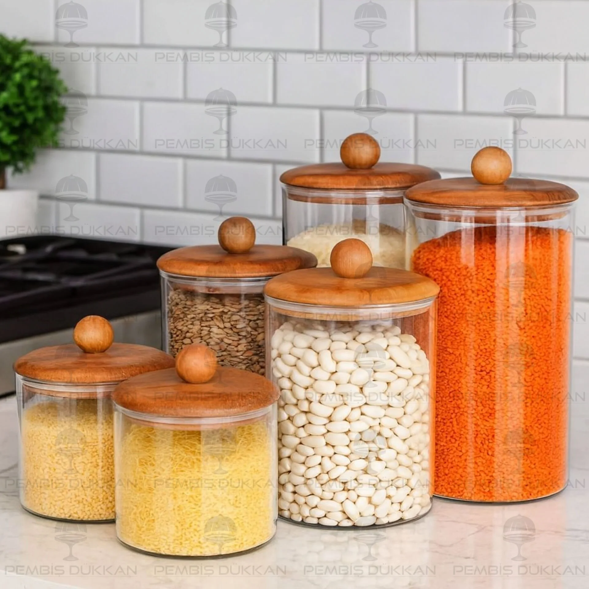 6LI CAVO DÜZ ERZAK KAVANOZ SET (BOR081-082-083)