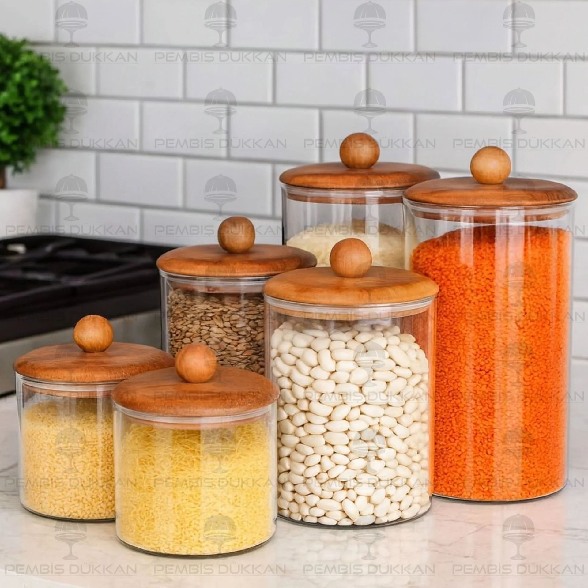 6LI CAVO DÜZ ERZAK KAVANOZ SET (BOR081-082-083)