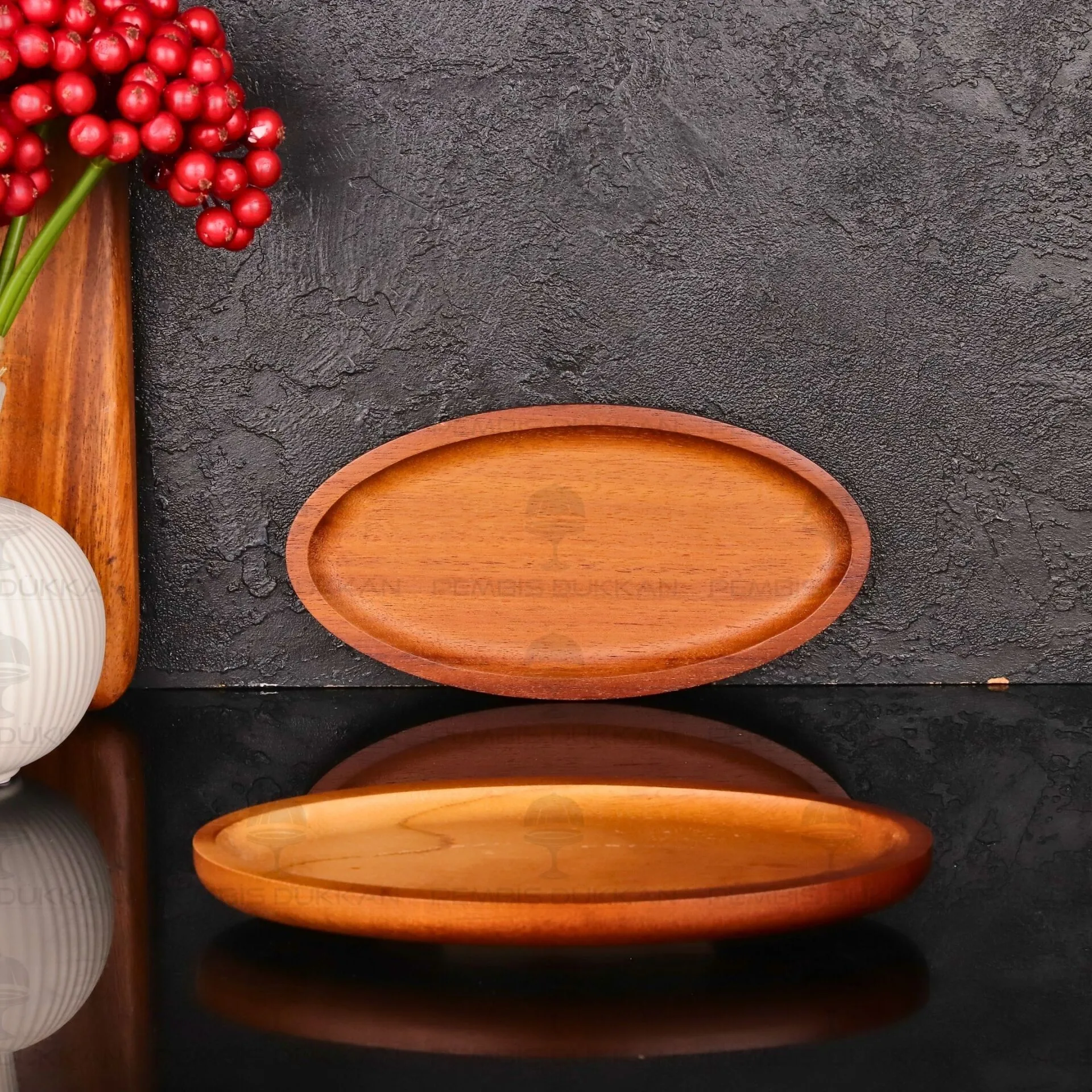 AKASYA OVAL KÜÇÜK 22.5CM KAYIK KAHVALTILIK SERVİS (7B214)