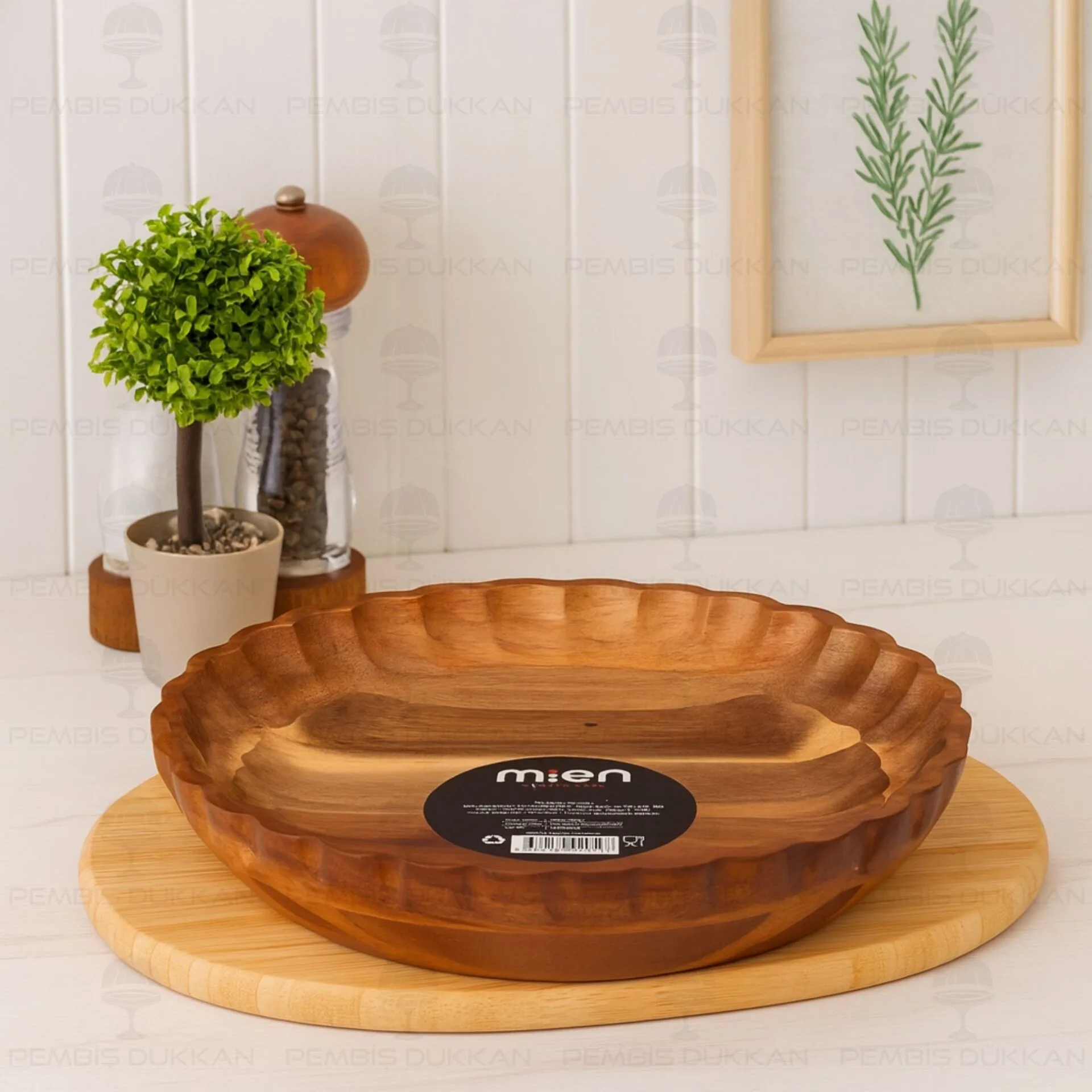 AKASYA TIRTIKLI YUVARLAK DERİN 25CM SALATA & MEZE SERVİS (7B127)