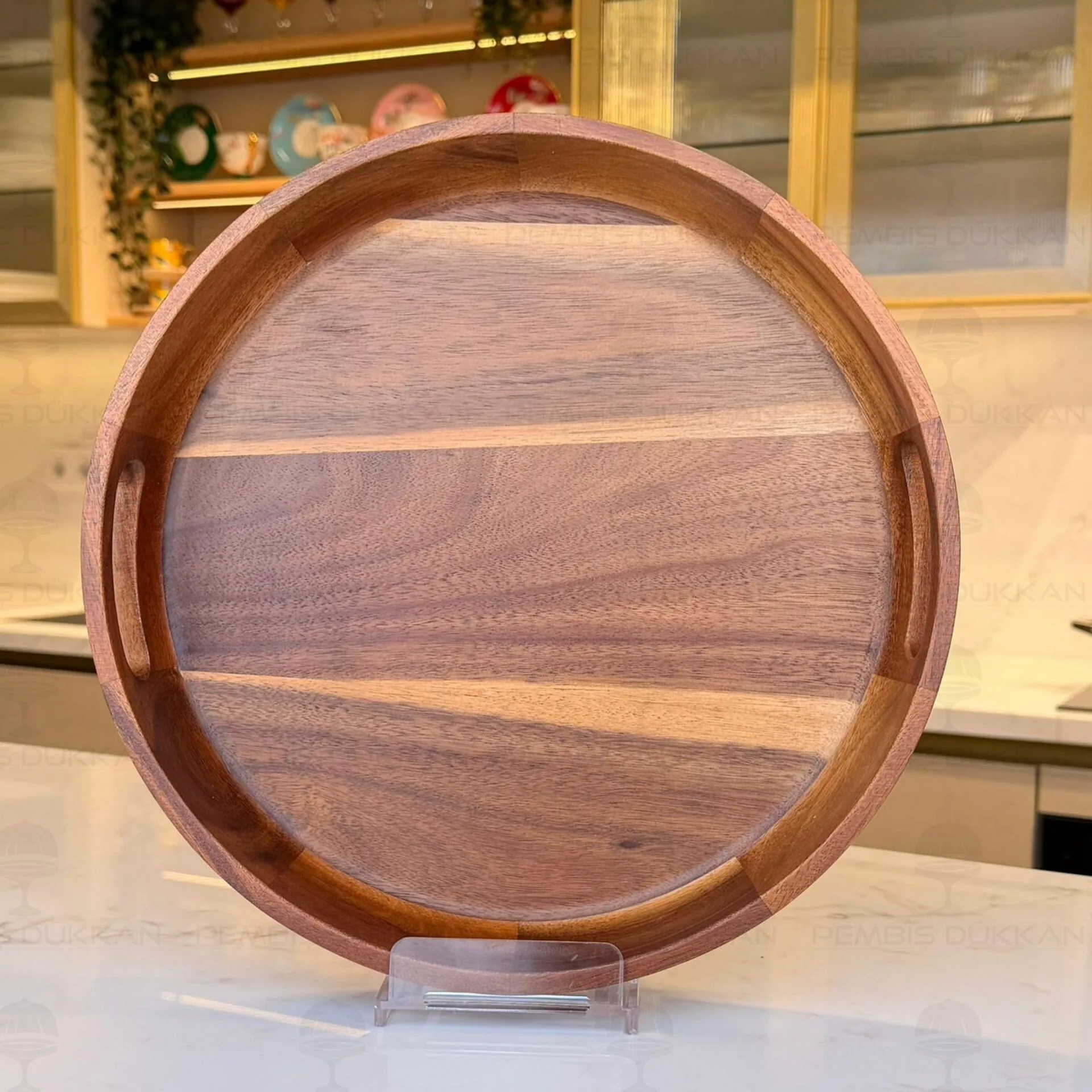 AKASYA YUVARLAK 33CM KULPLU TEPSİ (7B282)