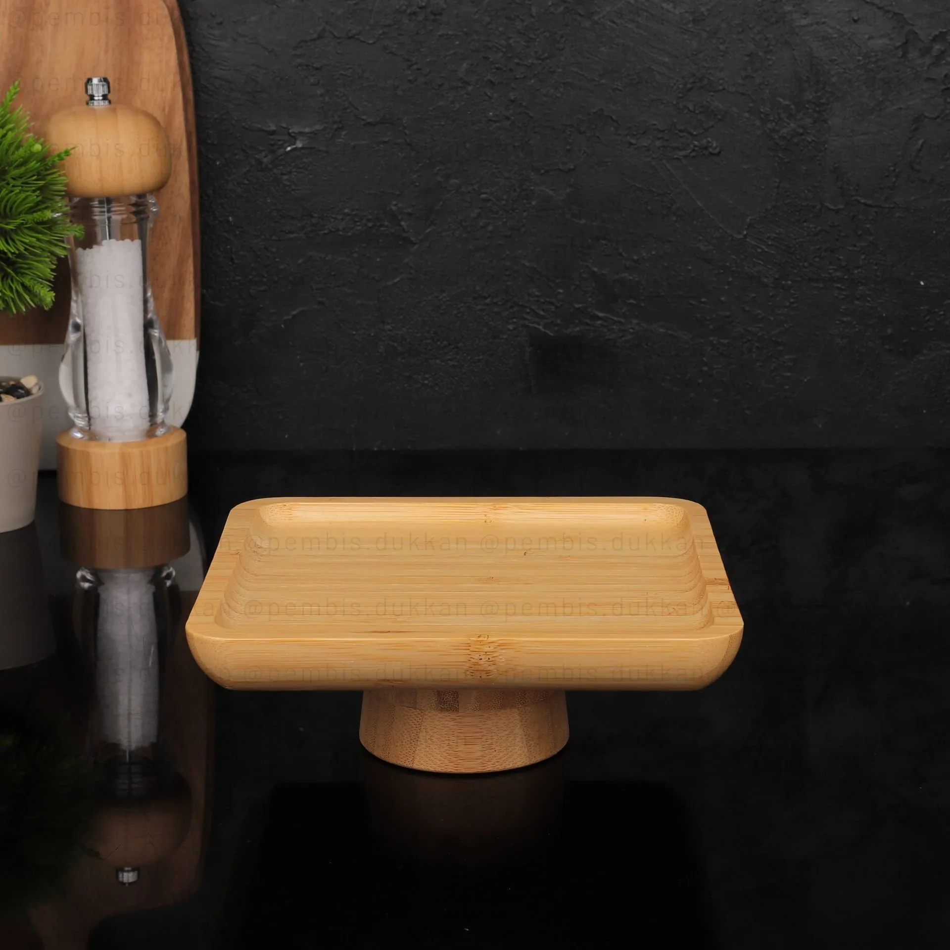 BAMBU 17CM KARE, ÇIKARILABİLİR AYAKLI KÜÇÜK SUNUMLUK (1290)
