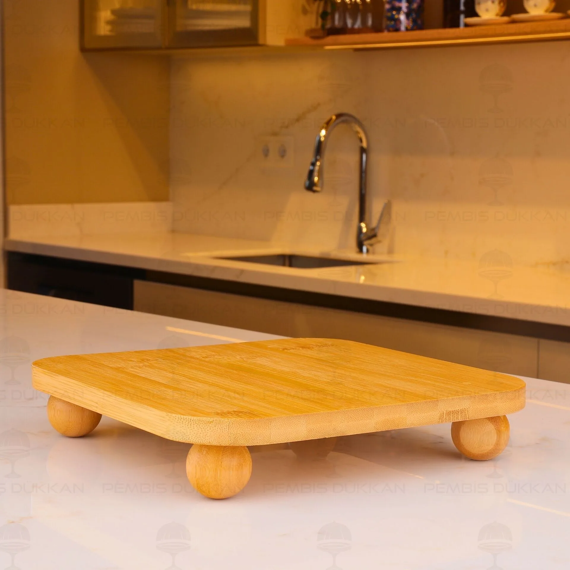BAMBU 24CM TERNİ TOP AYAKLI, PEYNİR TABAĞI & SUNUM STAND (17440)