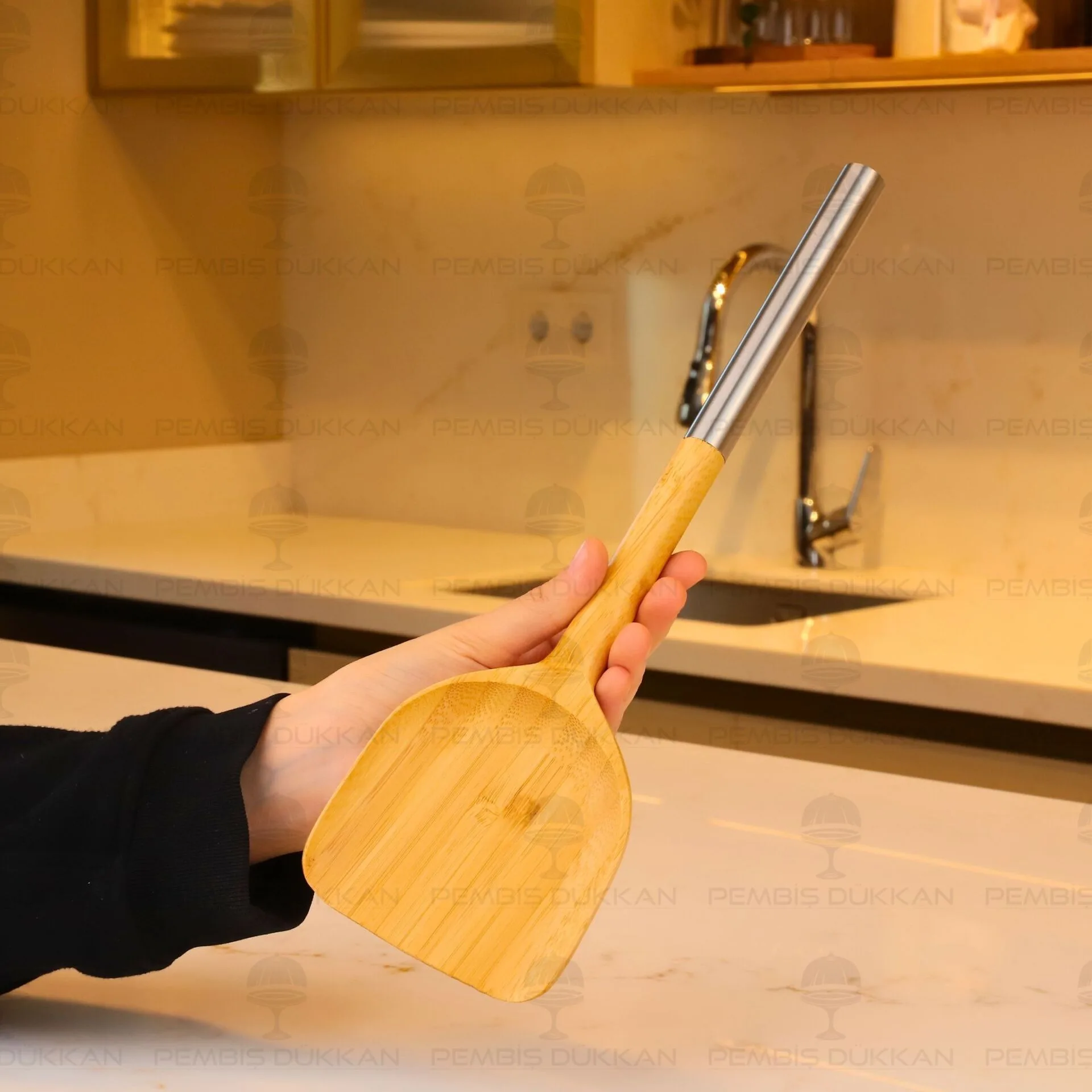 BAMBU METAL SAPLI DERİN SPATULA (7B191)