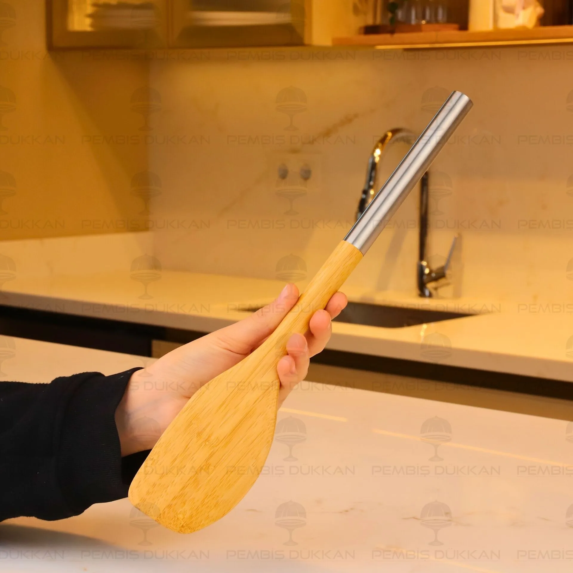 BAMBU METAL SAPLI YAN SPATULA (7B189)