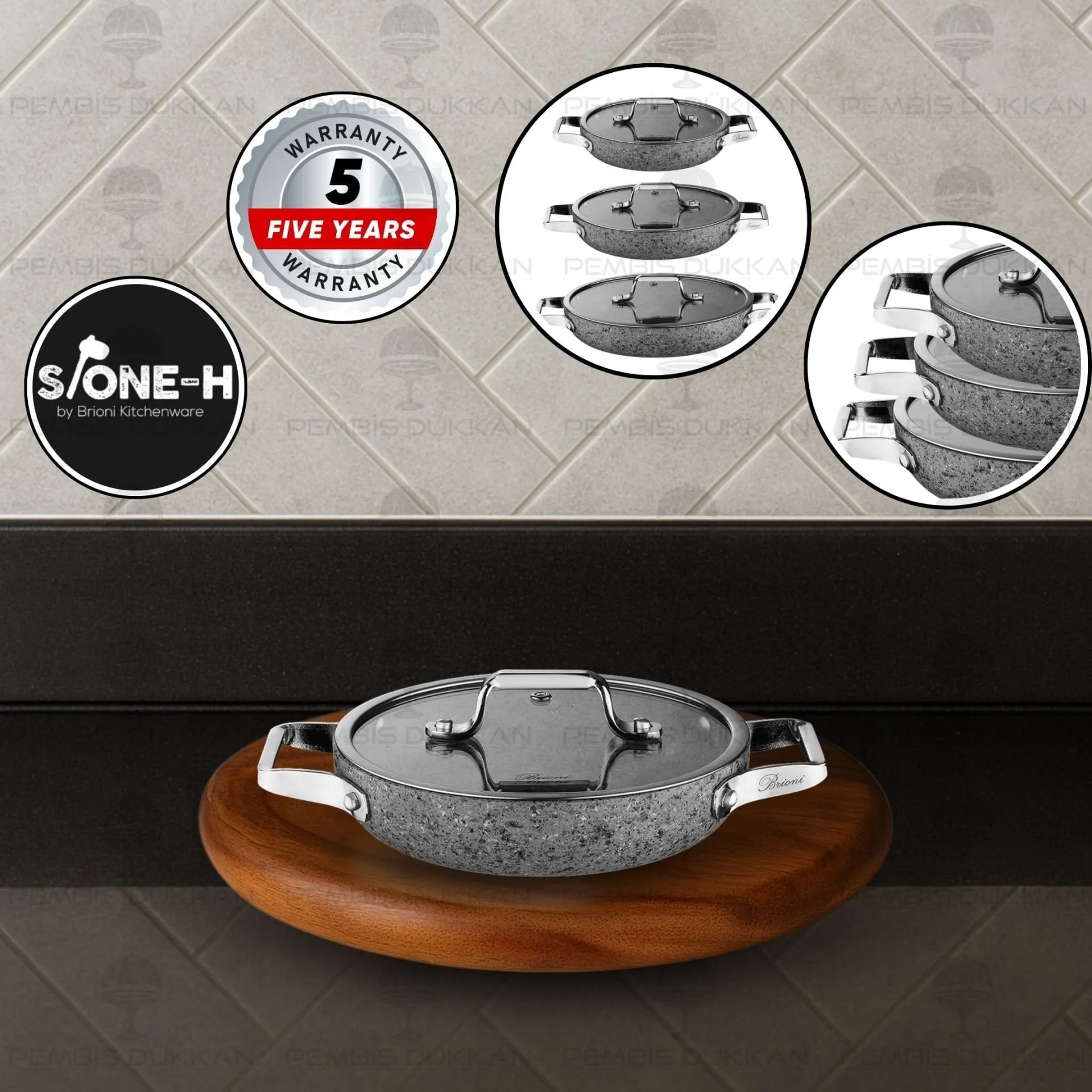 BRİONİ STONE-H 20 CM SAHAN TENCERE