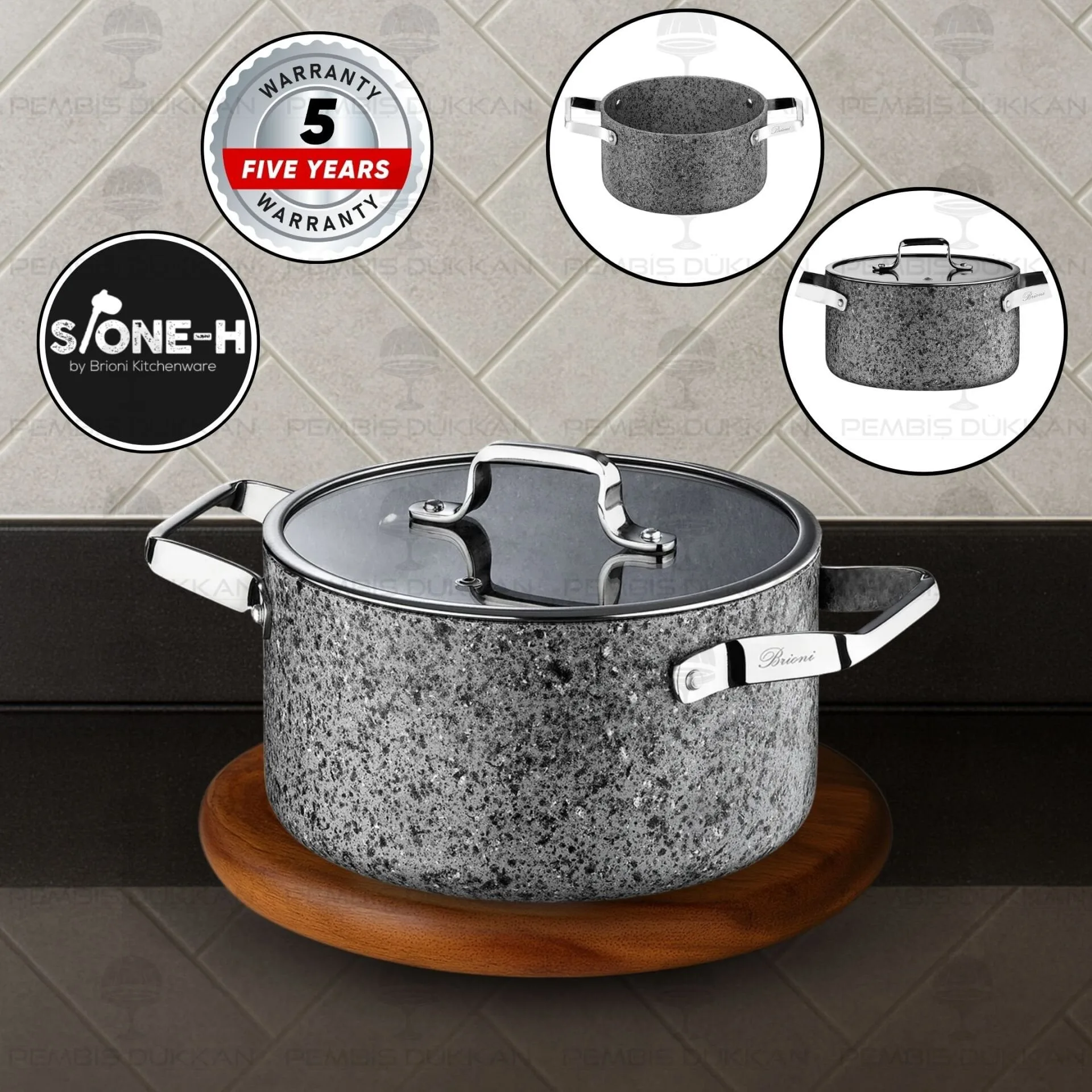 BRİONİ STONE-H 28 CM DERİN TENCERE