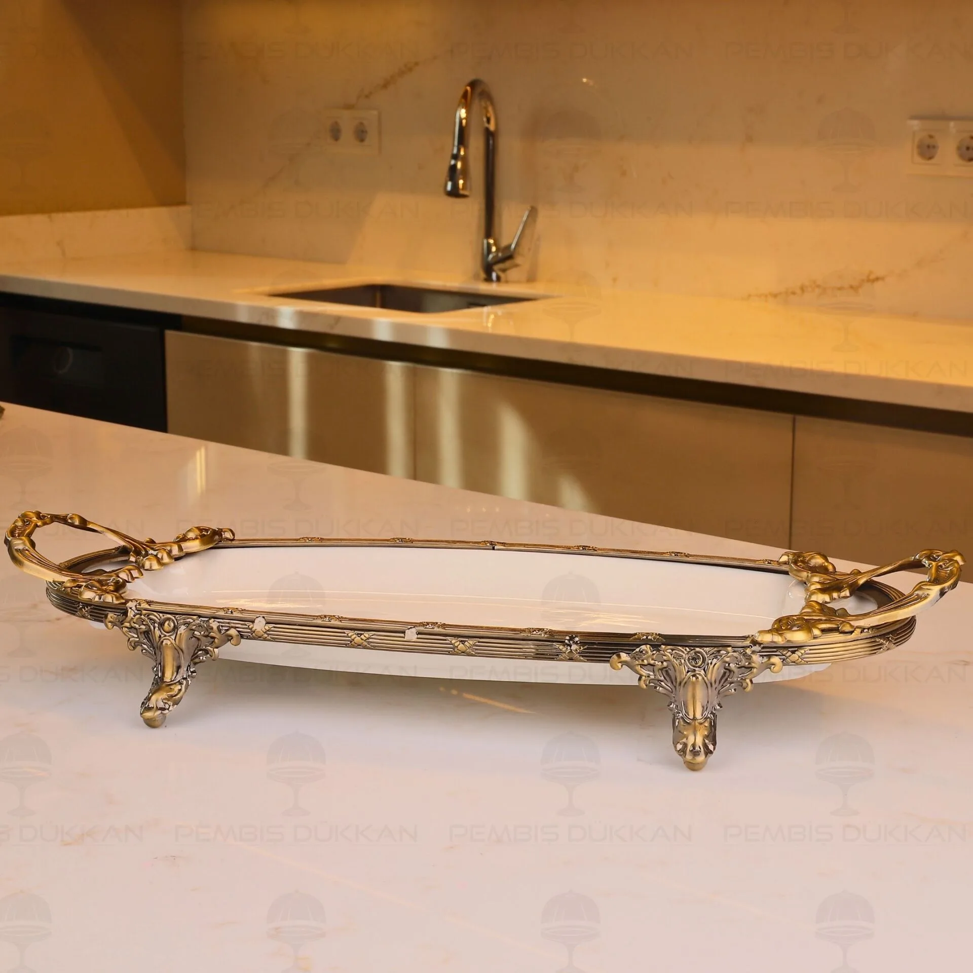 CLASSY BATON SUNUM TABAK ANTİK 15X43CM (YNG 001)