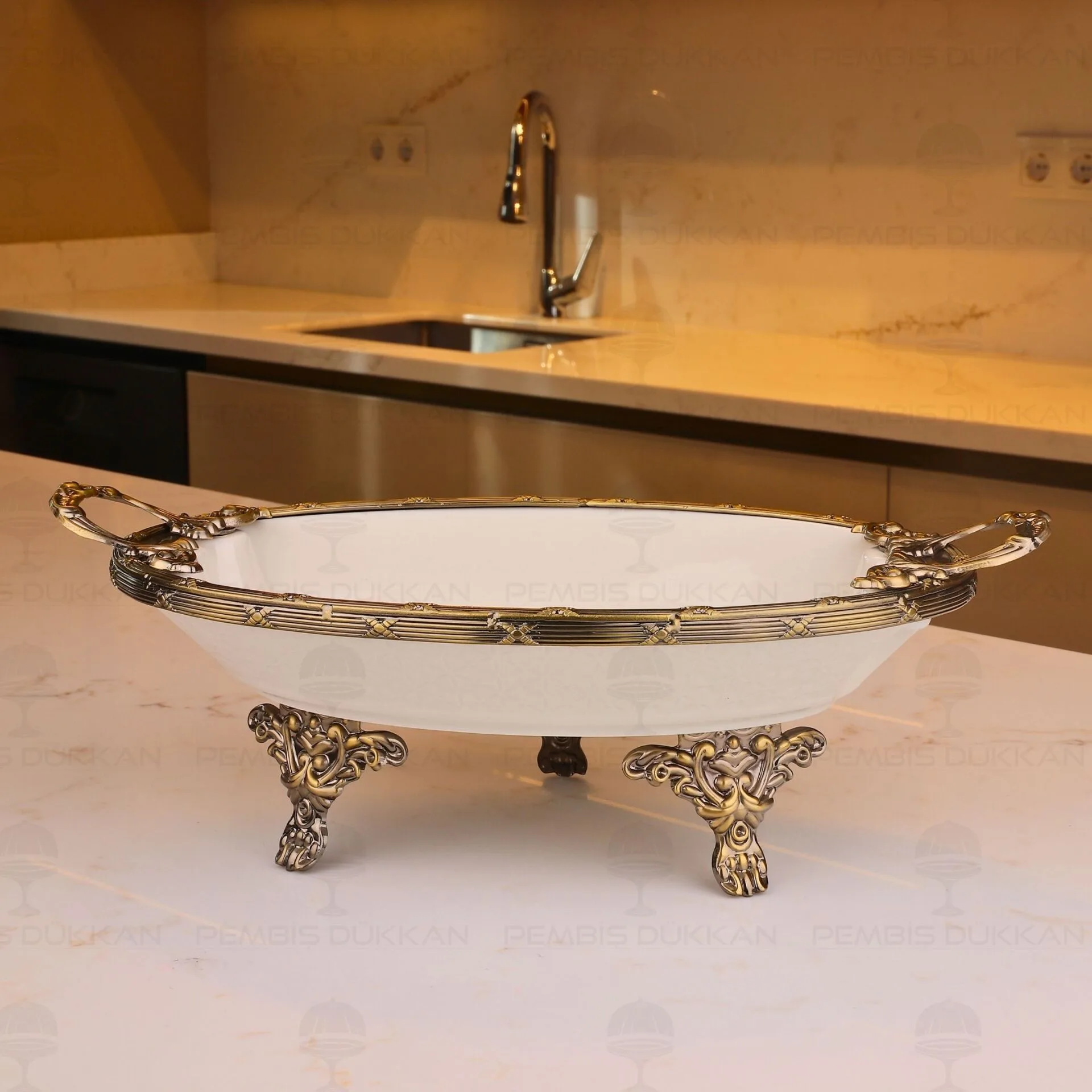 CLASSY OVAL DERİN SUNUM TABAK ANTİK 21X38X10CM (YNG 011)