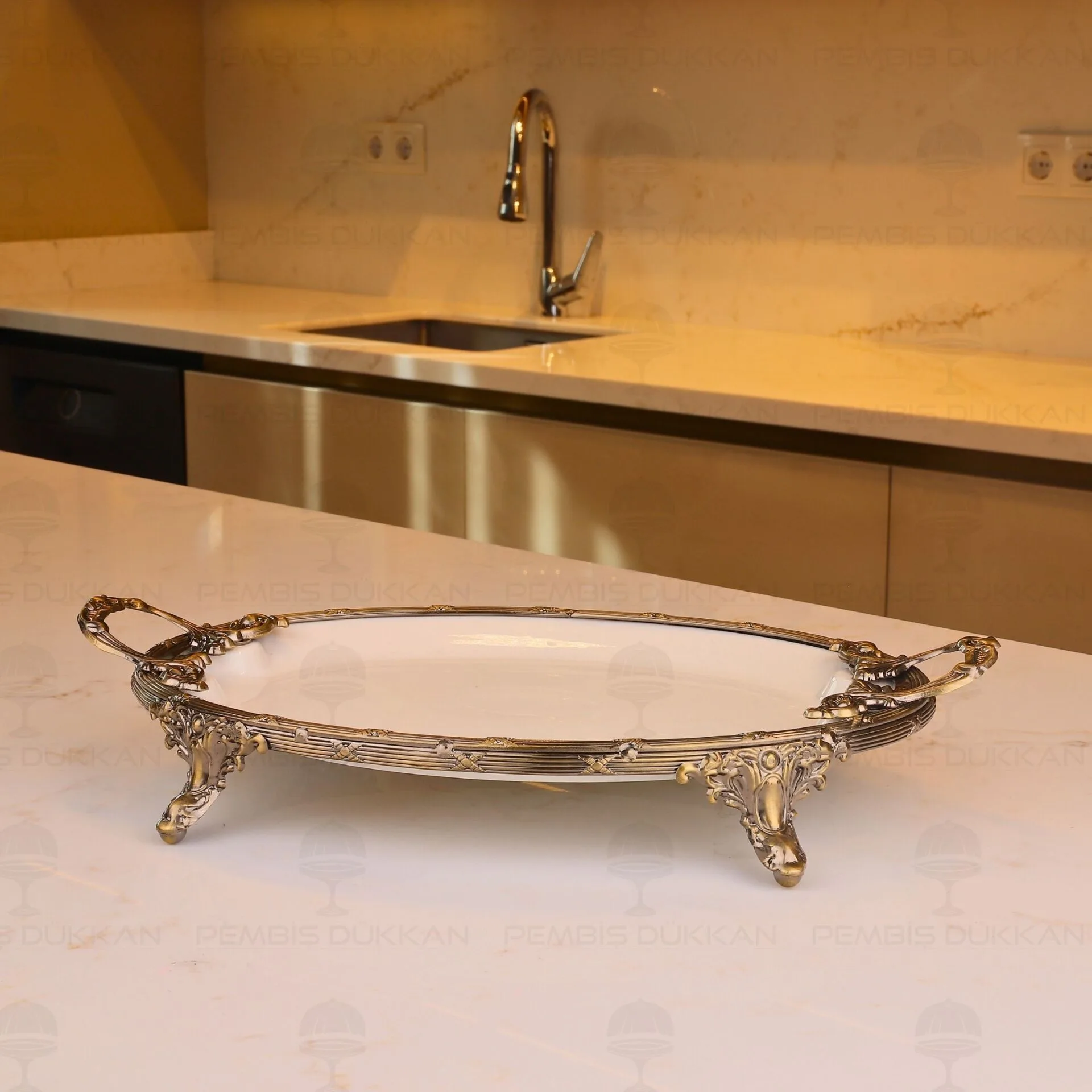 CLASSY OVAL SUNUM TABAK ANTİK 21X36CM (YNG 005)