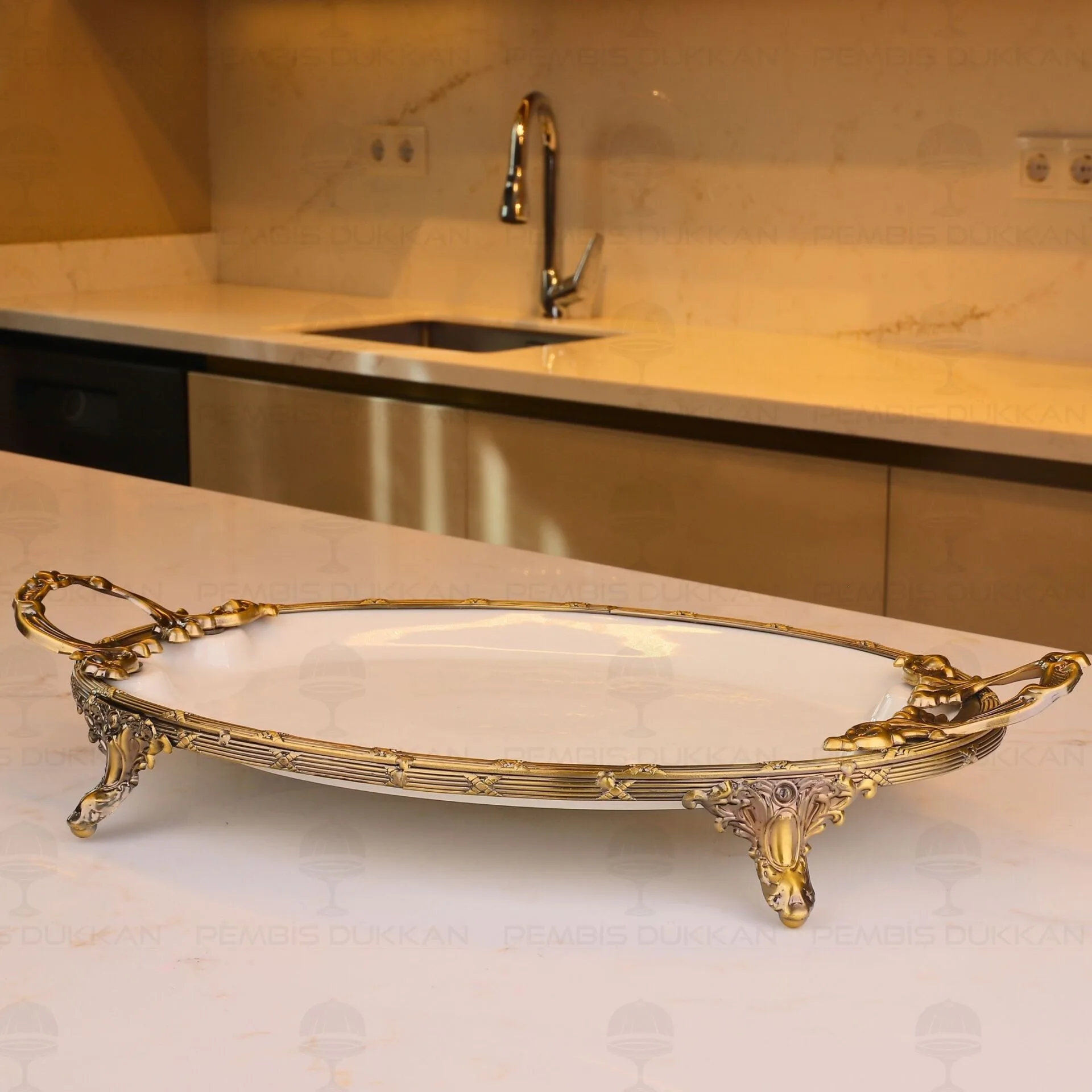 CLASSY OVAL SUNUM TABAK ANTİK 25X42CM (YNG 006)