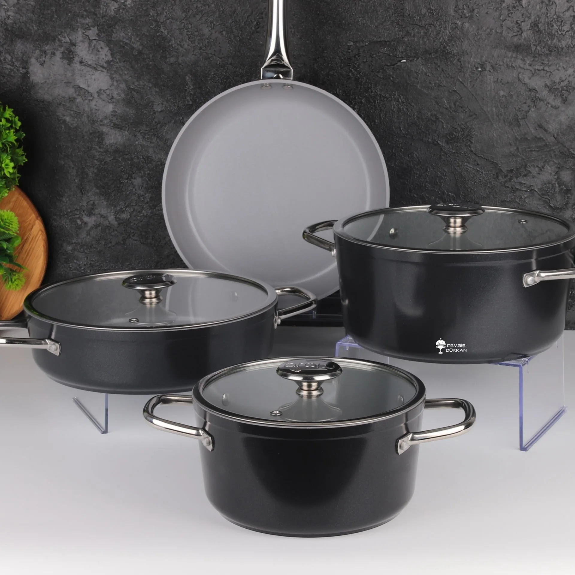 CORNHİLL 7 PARÇA TENCERE SET SİYAH