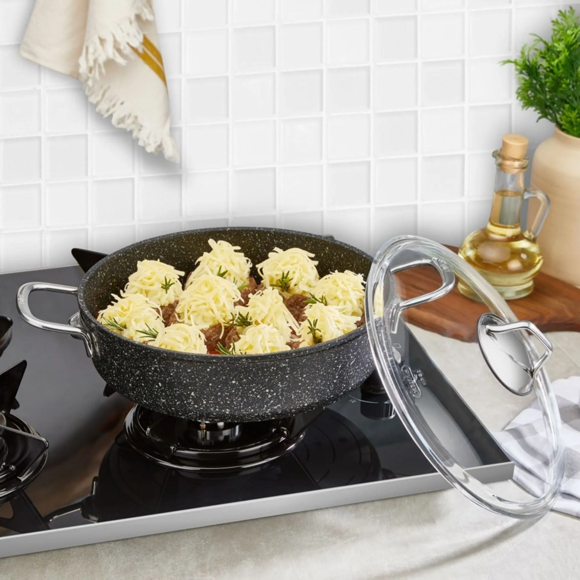 FALEZ 28CM BASIK BLACK LİNE TENCERE