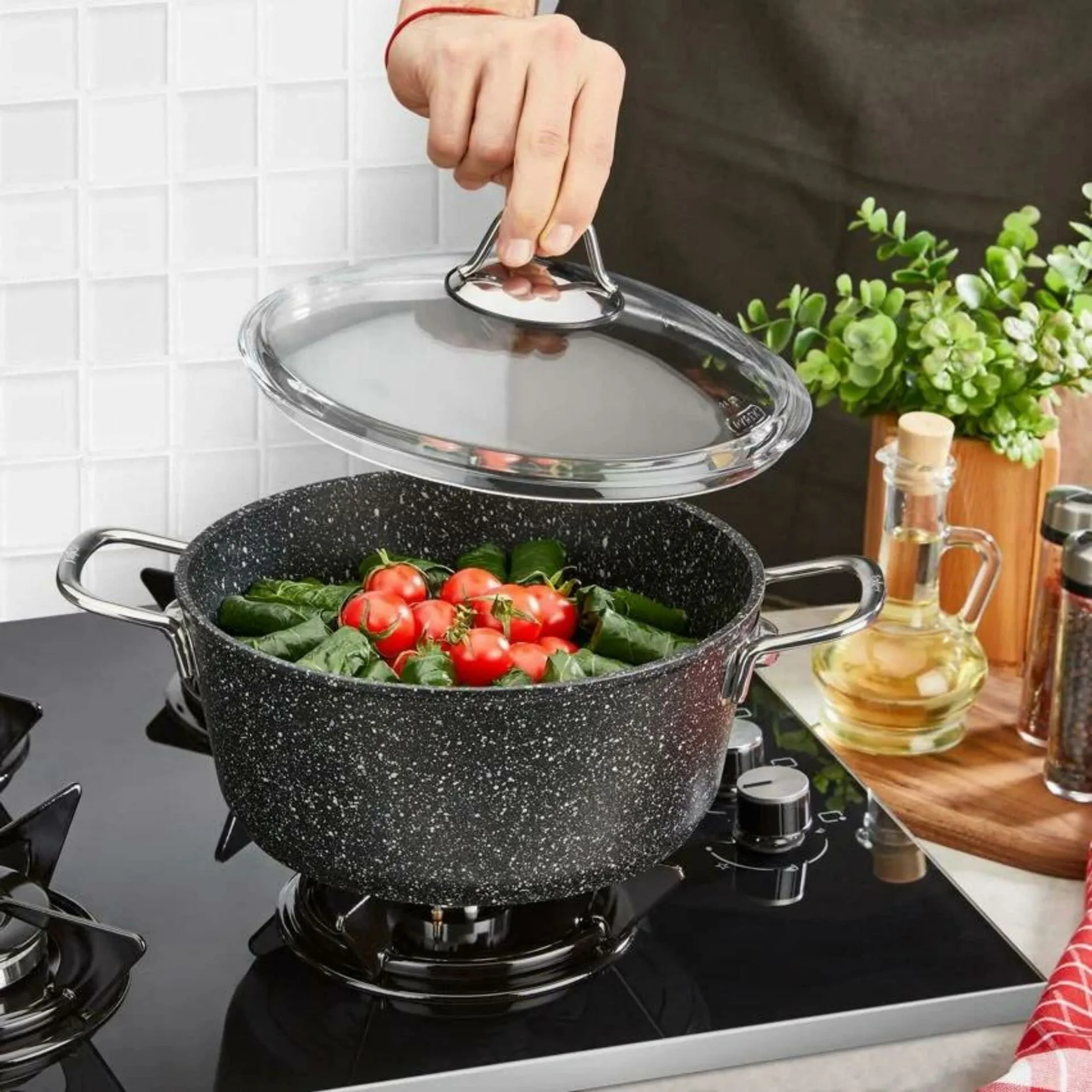 FALEZ 30CM DERİN BLACK LİNE TENCERE