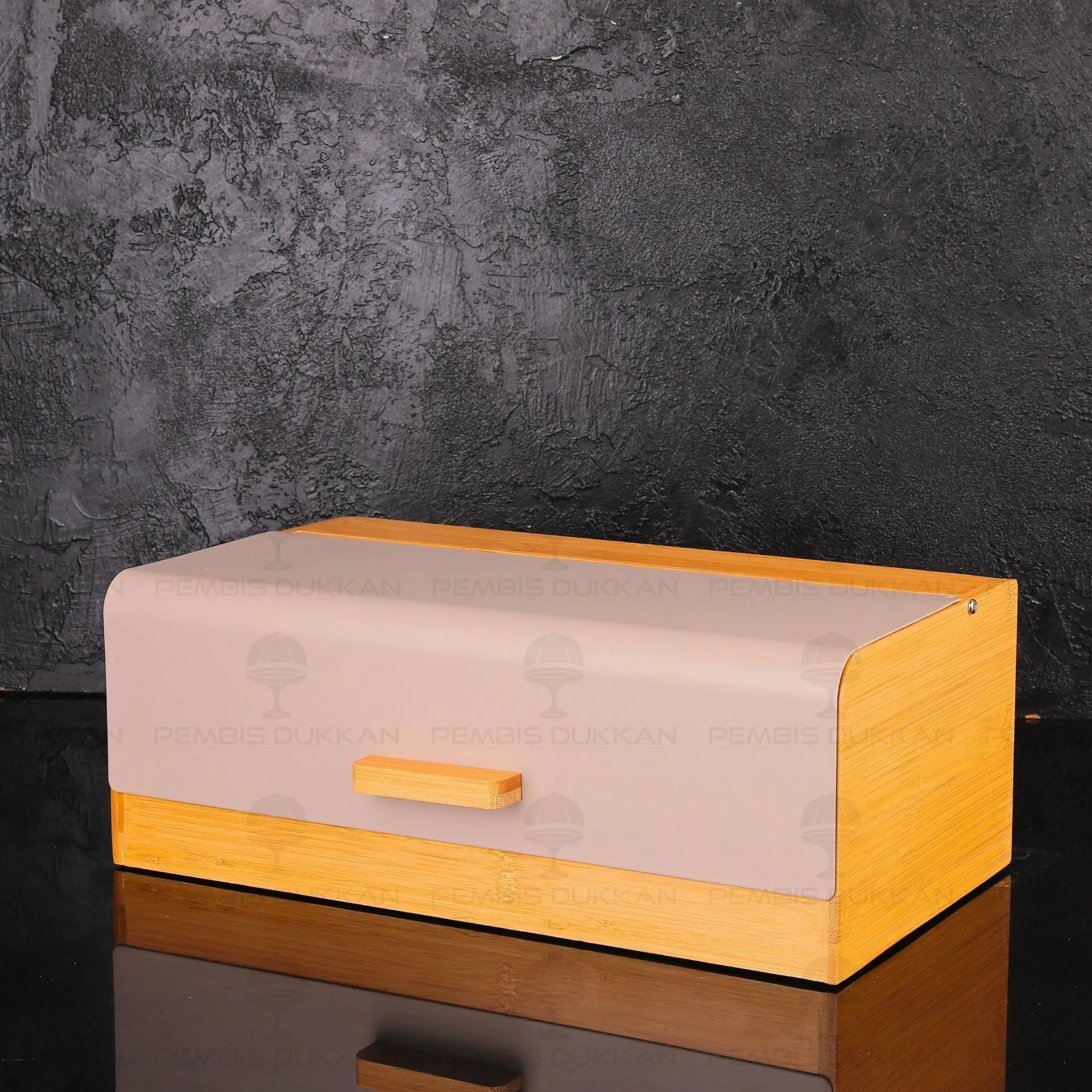 FERRE GRİ METAL KAPAKLI, BAMBU EKMEKLİK (5T15)