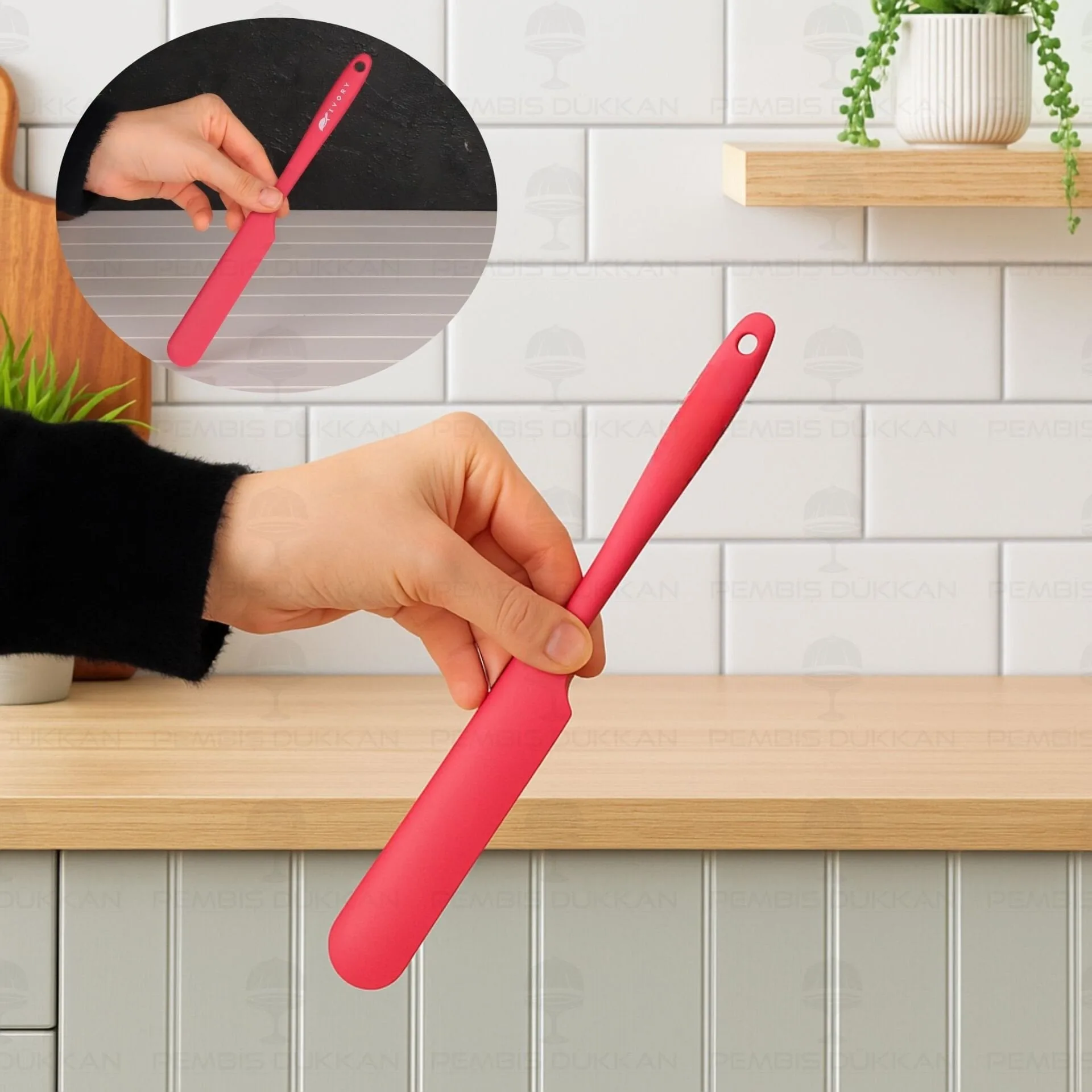 FUŞYA KÜÇÜK SİLİKON KREMA SPATULASI İVY (SL106)