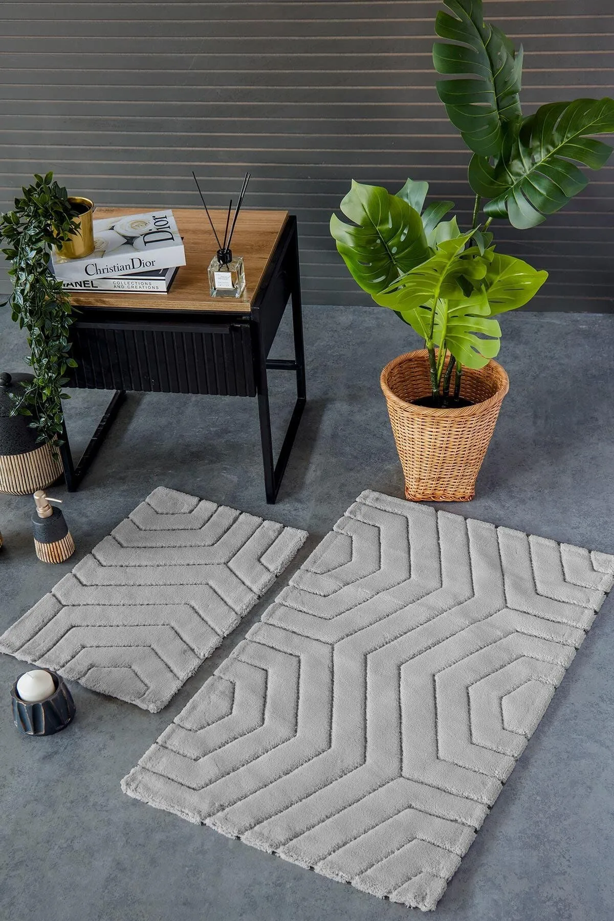 HCW PLAİD PASPAS SETİ GRİ / 40x60-60x100CM