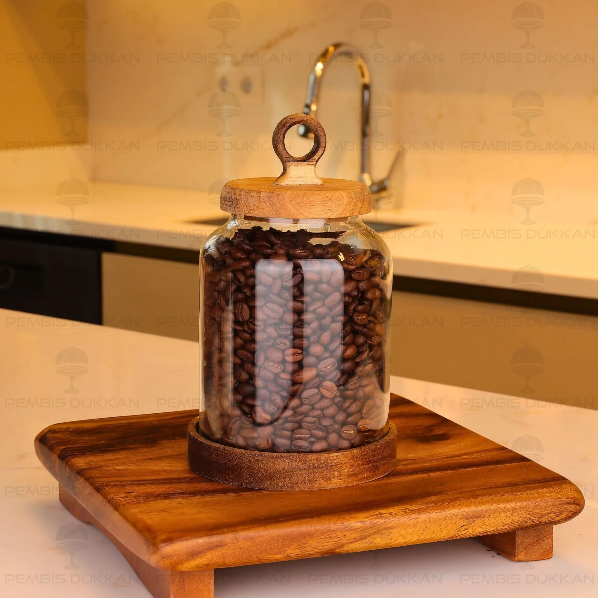 LİLY 1100ML VERNİKSİZ AKASYA KAPAKLI KAVANOZ (BOR 010)