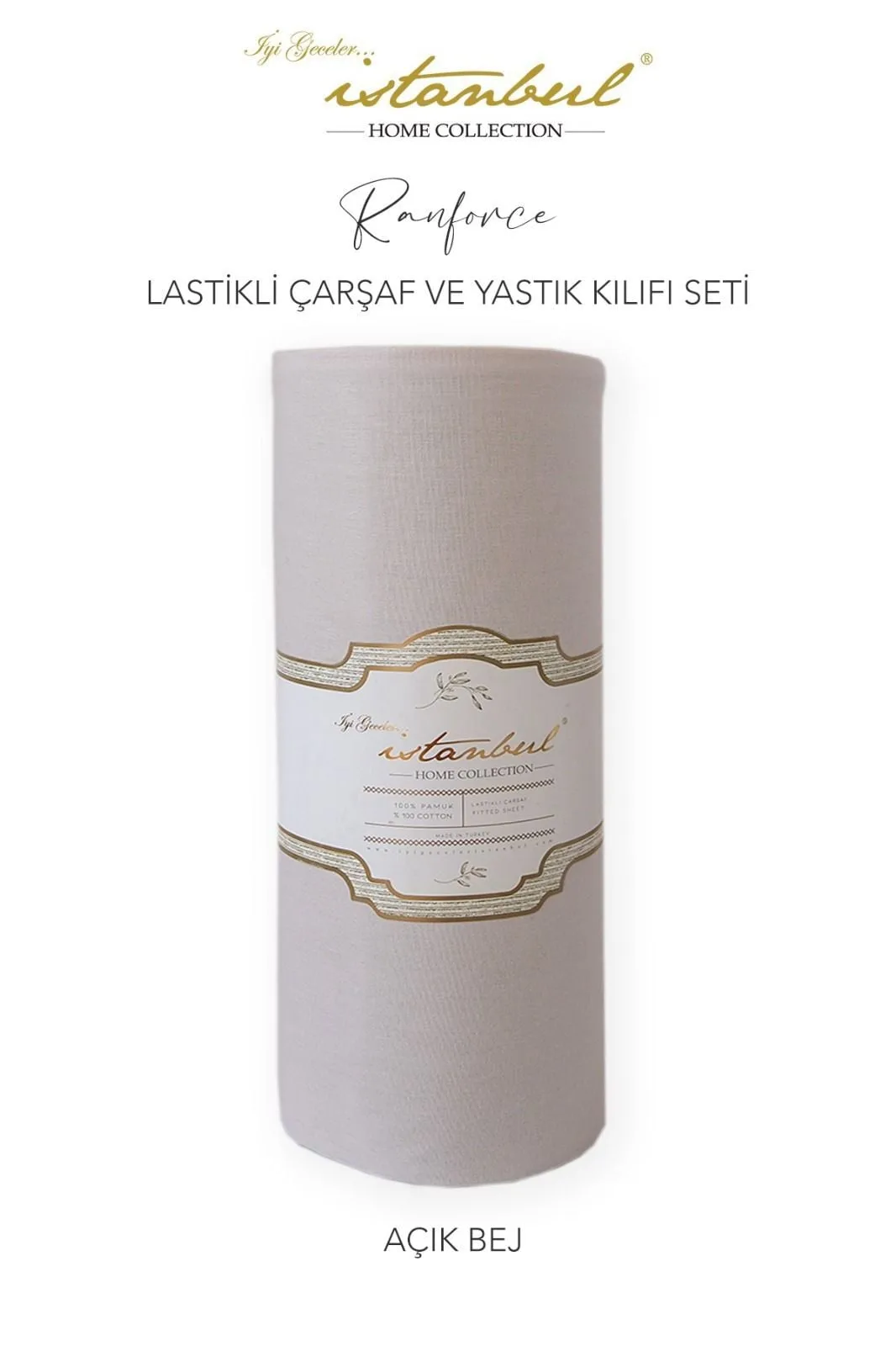 RANFORCE FİTTED ÇARŞAF SET 100 X 200CM  -AÇIK BEJ