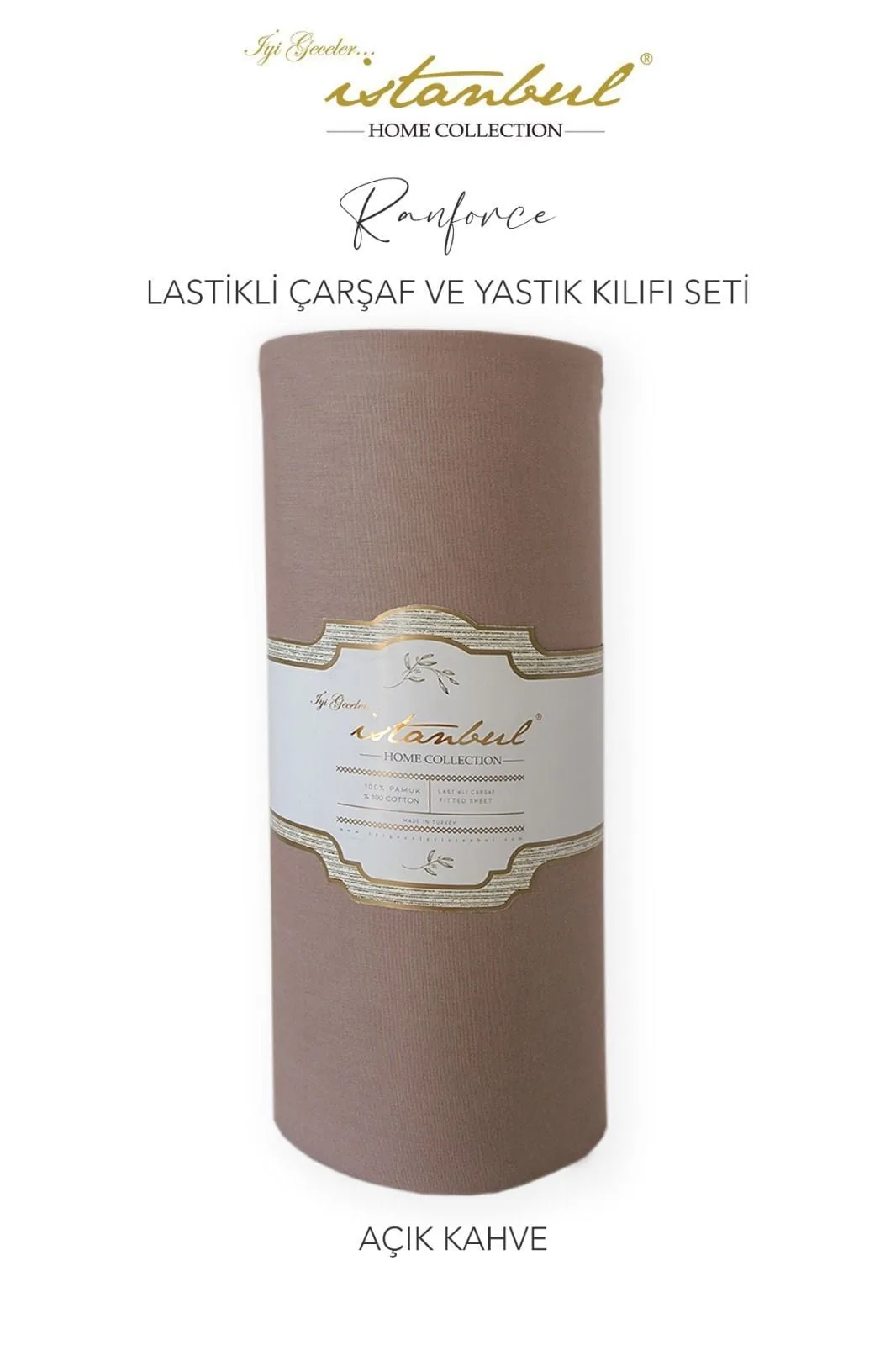 RANFORCE FİTTED ÇARŞAF SET 120 X 200CM - AÇIK KAHVE