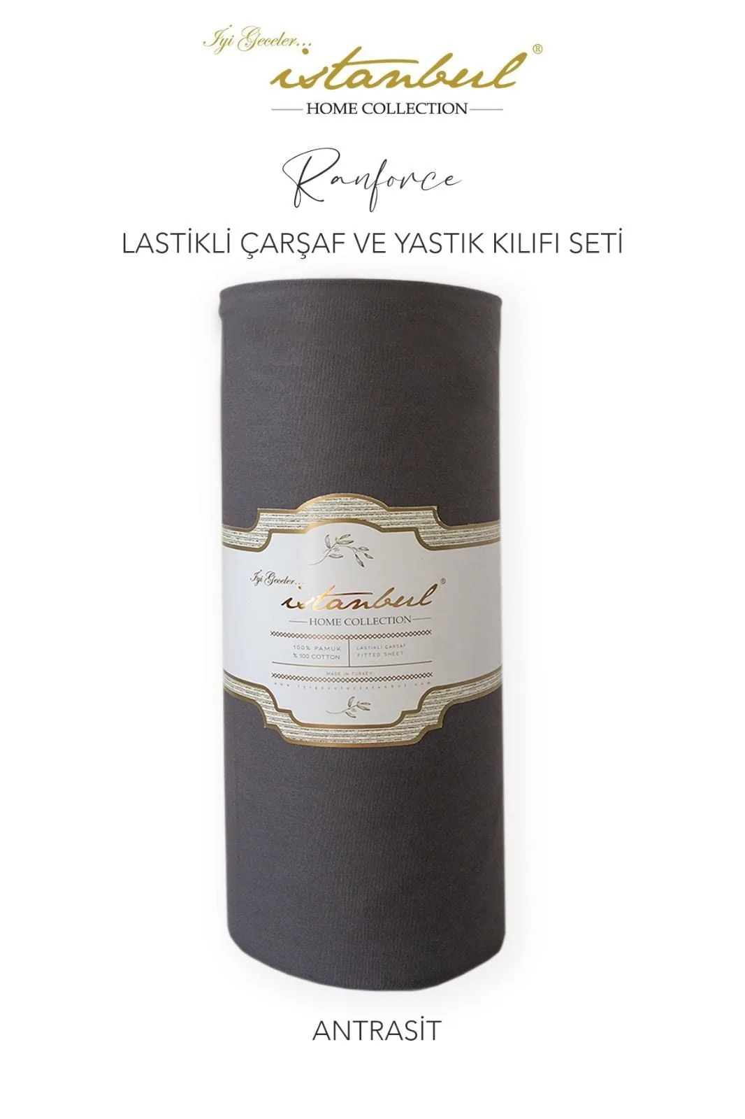 RANFORCE FİTTED ÇARŞAF SET 120 X 200CM - ANTRASİT