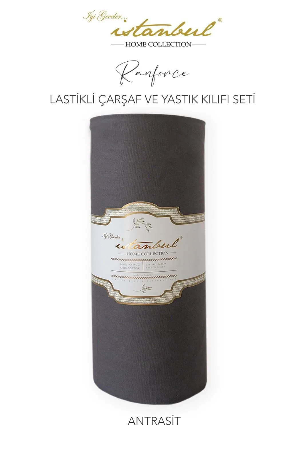 RANFORCE FİTTED ÇARŞAF SET 180 X 200CM - ANTRASİT