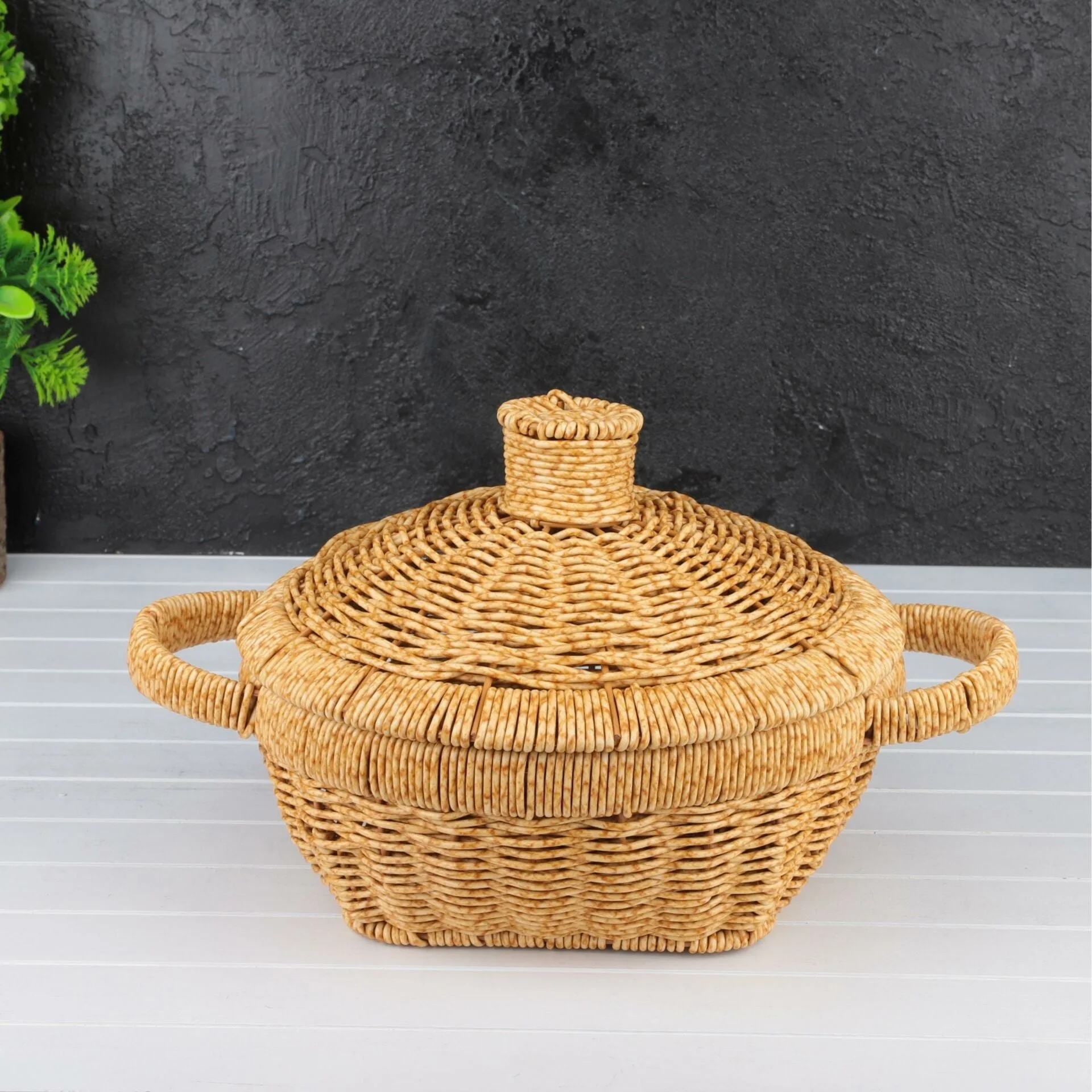 RATTAN TENCERE FORM KÜÇÜK BOY SEPET