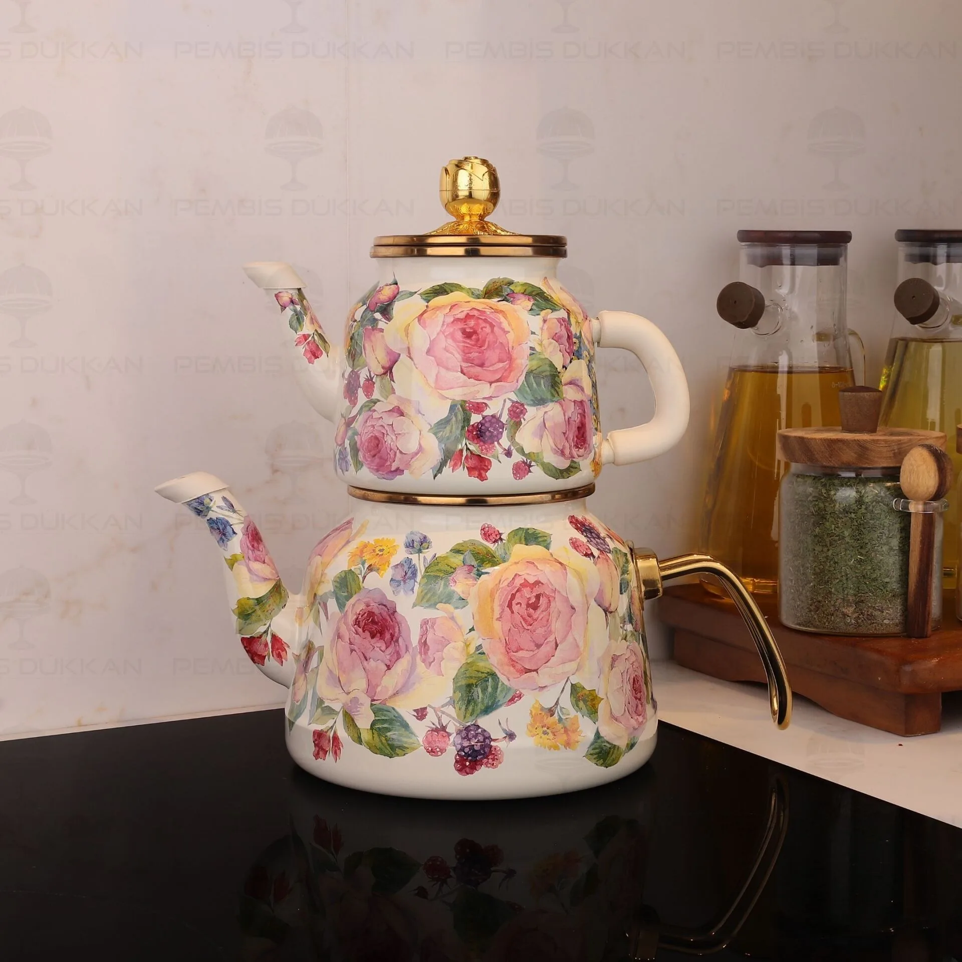 ROSE DELUXE EMAYE ÇAYDANLIK