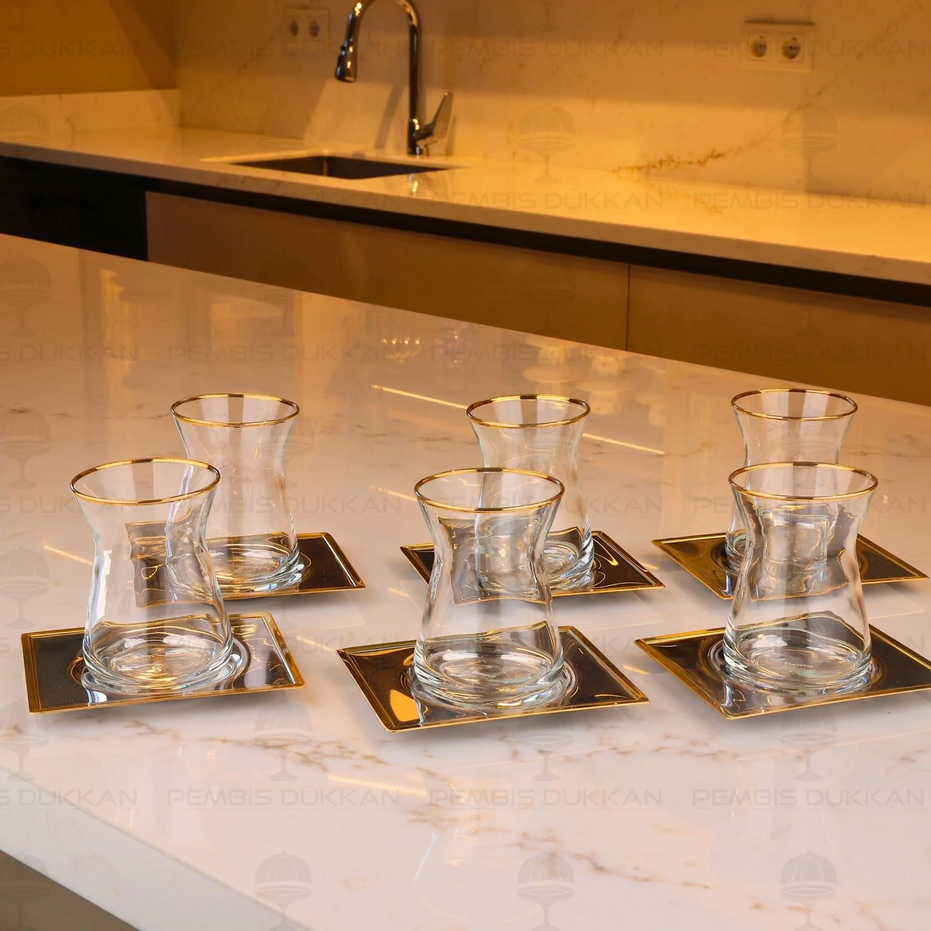 TİAMO OSLO GOLD 6 KİŞİLİK 12 PARÇA ÇAY SET
